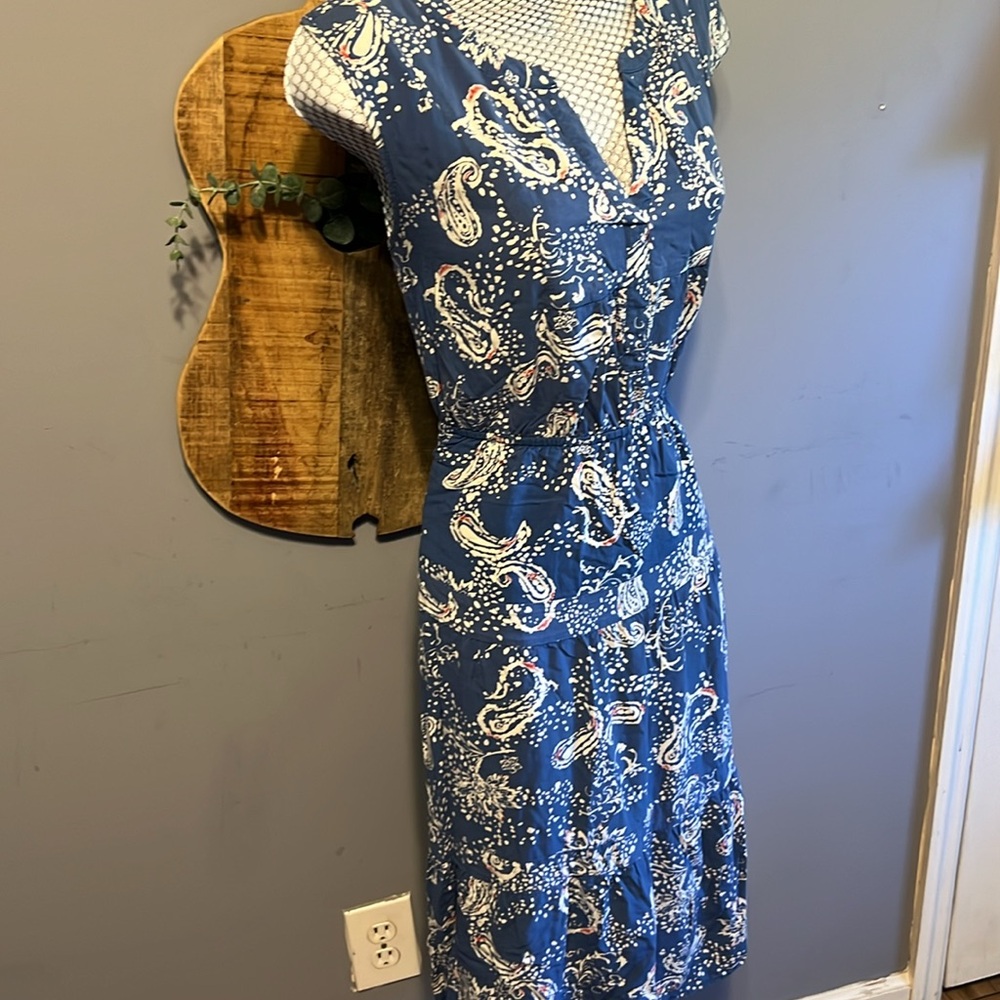 Daniel Rainn blue and paisley sleeveless day dress large NWOT - Picture 6 of 10